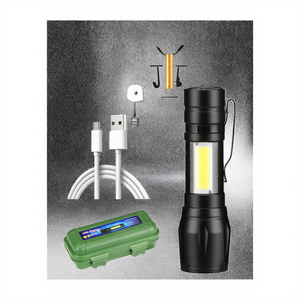 Mini lampe de poche LED COB torche de poche zoomable avec lumière latérale rechargeable USB petite lumière pour l'aventure en plein air - Product Image 3