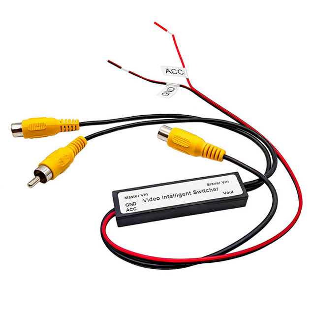 2 AV Input to 1 Output Channel Intelligent Switcher RCA Video Auto Switching Line for Car DVD Camera Monitor Video Switcher