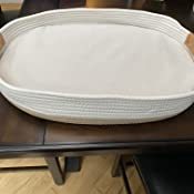 Lit de bébé tressé en corde de coton et jonc de mer avec matelas rembourré, paniers de rangement, paniers à langer pour nouveau-né et paniers Moïse