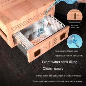 Grand Humidor Électrique en Acier Inoxydable avec Thermostat Réglable, Écran Tactile LCD, Bois de Cèdre, Capacité 308L pour Présentoir à Cigares - Product Image 6