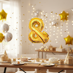 Palloncino Mylar Dorato a Forma di Ampersand da 16 Pollici, Palloncino Decorativo Spesso per Feste, Laurea, Festa della Mamma, Celebrazioni Peiyong - Product Image 3