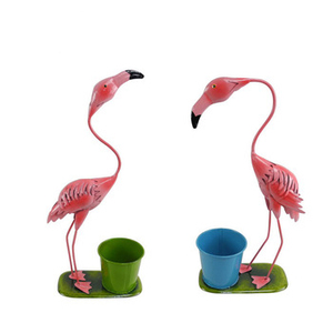 Jardinière en métal en forme d'animal flamant rose, dessin animé, revêtement en poudre, légère, durable, faite à la main, unique, art déco pour <span class=keywords><strong>jardin</strong></span> d'intérieur, <span class=keywords><strong>balcon</strong></span>, pelouse - Product Image 4