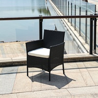 Ensemble chaise et table à thé en rotin tissé pour patio extérieur pour les repas dans les terrasses de jardin Villas Hôtels de loisirs