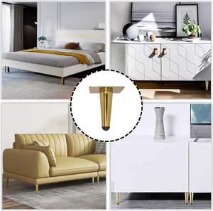 Pieds de meubles droits de remplacement en métal doré pour canapé, fauteuil, ottoman, <span class=keywords><strong>causeuse</strong></span>, table basse, armoire - Product Image 6