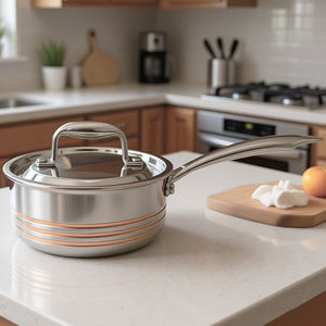<span class=keywords><strong>Casserole</strong></span> en acier inoxydable à noyau de cuivre à 5 plis pot à lait cuisinière à <span class=keywords><strong>Induction</strong></span> taille 16cm18cm20cm22cm <span class=keywords><strong>pour</strong></span> l'ébullition de la cuisine domestique - Product Image 1