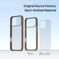 Coque de téléphone en acrylique dur avec cadre en TPU souple pour iPhone 14 Plus 15 16 Pro Max coque de téléphone transparente matériau de coque de téléphone semi-fini