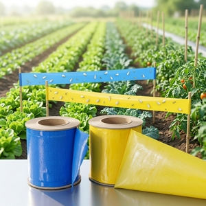 15 Cm X 100 M Non-toxic Yellow Blue Sticky Insect <strong>Roll</strong> Thrips/Whitefly Waterproof Both Sides Pest Trap For Plant Protection - Product Image 5