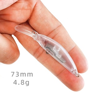 Esca Artificiale Minnow Affondante Non Verniciata 73mm 4.8g, Esche Grezze Tipo Shad, Swimbait in Plastica - Product Image 1