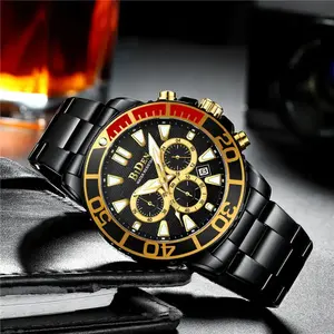 Montre pour <span class=keywords><strong>homme</strong></span> BIDEN 0260 en acier inoxydable argenté, marque de luxe, étanche 3 bars, décontractée, sportive, pour <span class=keywords><strong>homme</strong></span>, <span class=keywords><strong>cadeau</strong></span>, horloge - Product Image 3