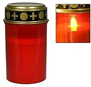 Battery Operate 6H Timer 7.5*12.5cm Plastic Led Memorial Grave Candle Wholesale