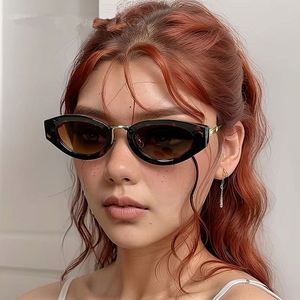 Gafas de Sol de Metal con Marco Pequeño Retro de Moda con Logotipo Personalizado 2025, Gafas de Sol de Ojo de Gato de Aleación UV400 para Hombre y Mujer - Product Image 1