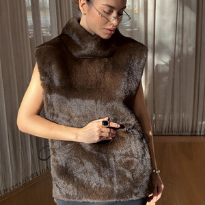 Nuevo Modelo Bdbh2026, <span class=keywords><strong>Chaleco</strong></span> de Piel de Visón de Moda Europea y Americana, <span class=keywords><strong>Chaleco</strong></span> Interior de Felpa Marrón Grueso y Cálido para <span class=keywords><strong>Mujer</strong></span> - Product Image 3