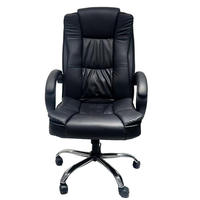Chaise de jeu ergonomique moderne en cuir noir, hauteur réglable, pour la maison, le bureau et l'hôtel