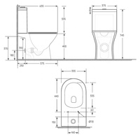 Inodoro de una pieza moderno de cerámica blanca para baño de hospital, montado en la pared, con doble descarga, sifón en P y descarga Tornado, modelo Factory 2802