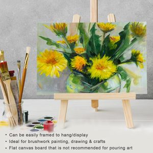 Tablero de dibujo de lona Tablero de lona de 5x7 pulgadas 24 Paquete a granel 8 Oz <span class=keywords><strong>Triple</strong></span> imprimado 100% Algodón Sin ácido Mini tableros de panel de lona en blanco - Product Image 3