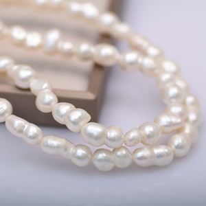 Perlas Barrocas Sueltas Hechas a Mano, Formas Únicas, Cuentas de Calabaza de Ocho Caras, Tamaño Aproximado de 7-9 mm, Perlas Naturales de Agua Dulce - Product Image 4