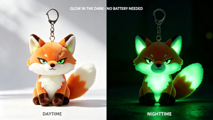 Porte-clés en peluche mini renard lumineux, pendentif de nuit brillant, porte-clés en peluche mignon personnalisé pour la décoration de sac et les cadeaux de fêtes - Product Image 5