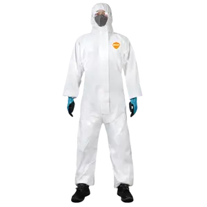 धूल रोधी एंटी स्टेटिक सिलिकॉन मुक्त सुरक्षा वस्त्र हानिकारक कण रोधी सांस लेने योग्य सुरक्षात्मक कवरऑल