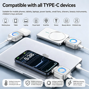 Adattatore di ricarica intelligente AI da 140W con spegnimento automatico, caricatore rapido <span class=keywords><strong>USB</strong></span>-C con disconnessione AI a carica completa per telefono e altri dispositivi - Product Image 4