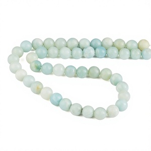 ALIZA AGATE EXPORTS Natural Amazonite 8mm Gemstone <b>Loose</b> <b>Beads</b> Smooth Polished Strand Aqua/Blue/Pale Green for Jewelry Making - Product Image 2