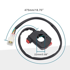 GOOFIT 7/8 "22mm Guidon 2 Fonctions <span class=keywords><strong>Interrupteur</strong></span> de démarrage à droite pour 125cc ATV 4 Wheeler <span class=keywords><strong>Quad</strong></span> Dirt Pit Bike Moto <span class=keywords><strong>électrique</strong></span> - Product Image 2