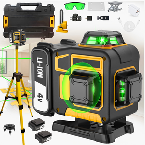 Nivel Láser de Alta Precisión 360° <span class=keywords><strong>Autonivelante</strong></span> 4D de 16 Líneas con Batería Recargable, Herramienta de Medición con Cabezal Giratorio - Product Image 1