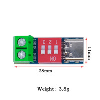 Módulo de activación de carga rápida PD QC AFC con salida de voltaje fijo de 5V, 9V, 12V, 15V, 20V USB-C para pruebas de desarrollo