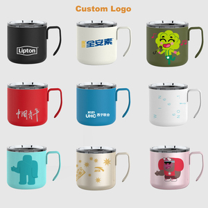 Taza clásica de acero inoxidable a prueba de fugas, taza de café <span class=keywords><strong>y</strong></span> té de 350ml con mango, aislamiento de doble pared para bebidas calientes <span class=keywords><strong>y</strong></span> frías, termo al vacío - Product Image 4