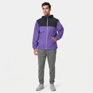 High Quality Custom Stand Collar Front Logo Windproof <b>Jacket</b> Hoodie for <b>Men</b> and Women Casual Adult Windbreaker for Autumn Style - Product Image 1