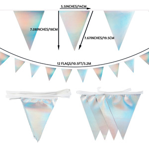 Bandierine Triangolari Glitterate Oro Blu Rosso, Ghirlanda Metallica in Tessuto <span class=keywords><strong>per</strong></span> Laurea, Giorno dell'Indipendenza, 4 Luglio - Product Image 6