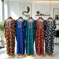 Vestido de Rayón Tallas Grandes con Estampado Africano Tradicional Kitenge y Pedrería - Hermoso Conjunto de Ropa Africana
