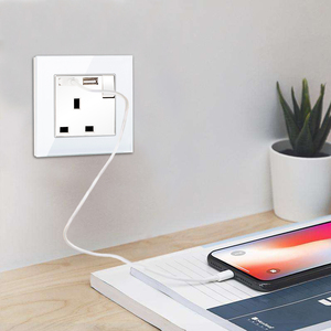 Bingoelec 13A điện tường Ổ Cắm Anh tiêu chuẩn tường ổ cắm 2 USB với Tempered Glass Bảng điều chỉnh CE sống bây giờ thông minh - Product Image 5