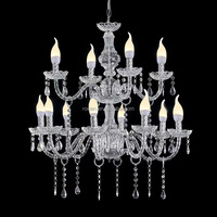 Lustre en cristal de luxe suspendu pour banquet de mariage en plein air, éclairage décoratif pour événements et fêtes
