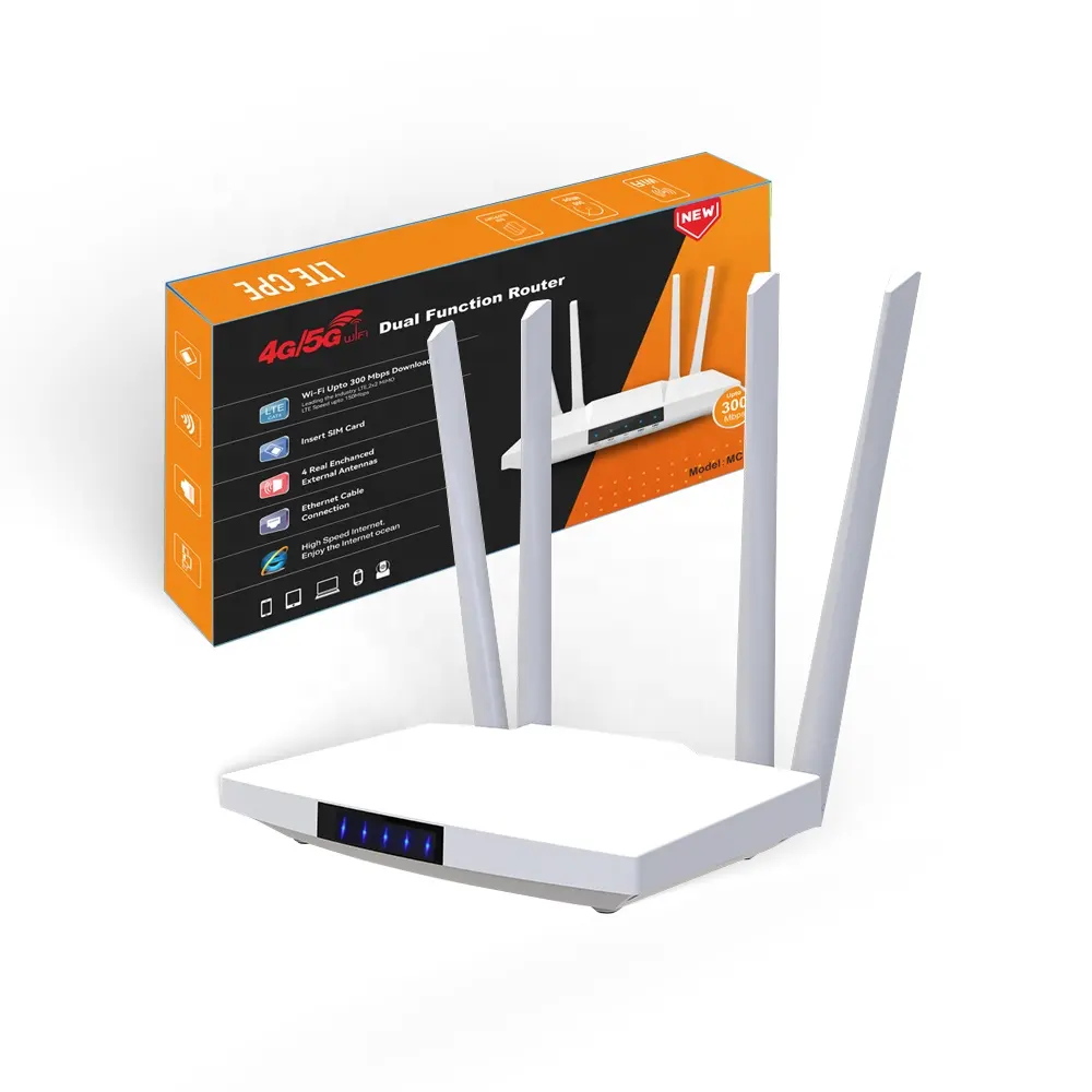 Roteador wi-fi MC119 de fábrica, novo roteador 4G LTE com slot para cartão SIM, com conexão de cabo Ethernet, até 300 Mbps, roteador 4G Wi-Fi