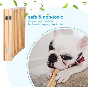 Barrière en bois autoportante pour animaux de compagnie, barrières pour chiens pour portes, portes pour chiens pour la maison, porte pour chiens pour escaliers clôture de sécurité intérieure - Product Image 4