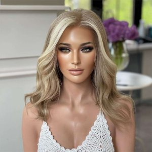 วิกผมสั้นบ๊อ<span class=keywords><strong>บ</strong></span>ลูกไม้สไตล์ยุโรปสำหรับผู้หญิงวิกผมด้านหน้าเป็น<span class=keywords><strong>ลอน</strong></span><span class=keywords><strong>สี</strong></span><span class=keywords><strong>ทอง</strong></span>สีไฮไลต์ธรรมชาติ - Product Image 1