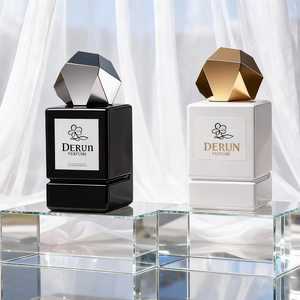 Fragancia de Lujo, Botella de Perfume Cuadrada Negra Vacía de 30ml 50ml 100ml para Hombre y Unisex, Perfume Natural con Caja y Etiqueta Dorada - Product Image 3