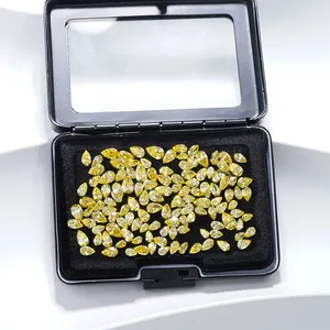 HPHT High Quality Colorful Lab-Grown Diamond Excellent Cut VS1 Clarity Wholesale Melee Size Fancy Color Pear for Jewelry