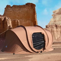 Tente de camping pop-up en toile, abri cabane, installation rapide, tente extérieure pour 3-4 personnes, pour le camping, la plage, la randonnée