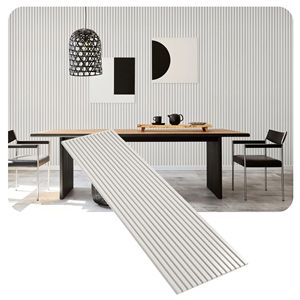 Akupanel Design d'intérieur moderne Feutre <span class=keywords><strong>blanc</strong></span> <span class=keywords><strong>3</strong></span> faces recouvertes de PVC <span class=keywords><strong>blanc</strong></span> Panneaux acoustiques à lamelles en bois <span class=keywords><strong>MDF</strong></span> pour mur et plafond - Product Image 1
