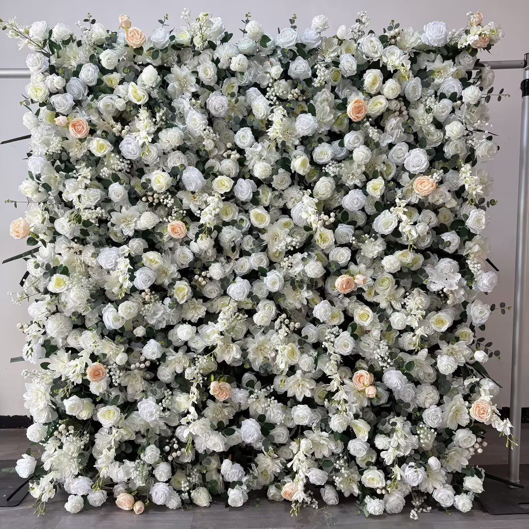 5DChampagne Rose Flower Wall 2*2m
