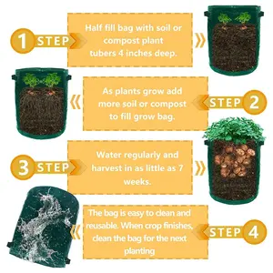 Flap ve kolları havalandırma ile 1/3/ 5/ 7/ 10 GL açık patates depolama özel bahçe hidroponik ekici sebze büyüyen Pot