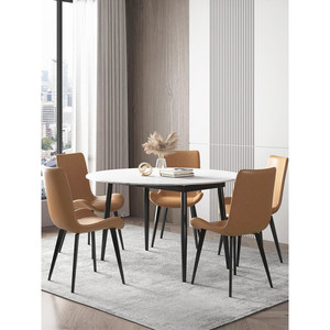 OKF <span class=keywords><strong>Table</strong></span> à manger <span class=keywords><strong>ronde</strong></span> extensible multifonctionnelle en pierre frittée de luxe à double usage avec <span class=keywords><strong>rallonge</strong></span> - Product Image 3