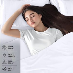 Tùy chỉnh 100% polyester thoáng khí sợi nhỏ nhăn phai 4 Mảnh bộ đồ giường nữ hoàng tấm bộ - Product Image 6