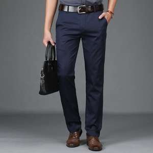 Pantalons de survêtement pour homme avec logo personnalisé, vente directe d'usine, coupe régulière, extensible, formel, droit, motif imperméable - Product Image 5