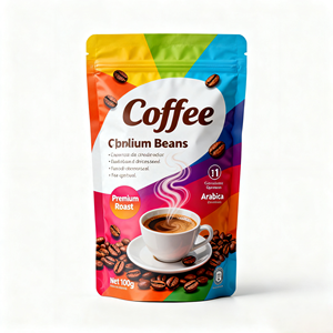 Sacchetto per Caffè Personalizzato con Otto Lati Sigillati, Riutilizzabile con Zip, Fondo Piatto, Capacità 250g 500g 1kg per Chicchi di Caffè, Latte, Gelatine - Product Image 2