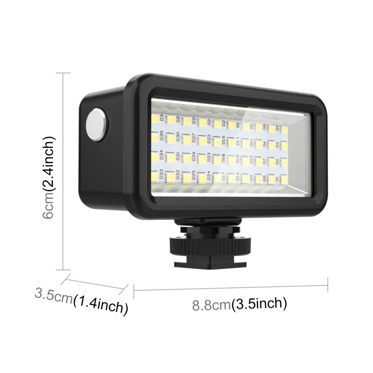 PULUZ 40LED40mダイビング防水フィルライトカメラビデオフォトスタジオライト2500mAh大容量LEDカメラライト