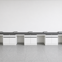 Banc de laboratoire en acier pour laboratoire chimique, banc de travail mural en acier anti-rayures avec prise électrique pour hôpital et clinique