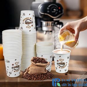 Gobelets en papier compostables PLA Logo personnalisé Biodégradable 6oz-32oz Gobelets en papier à base de pâte de bois Gobelets à paroi simple pour boissons chaudes/froides - Product Image 5