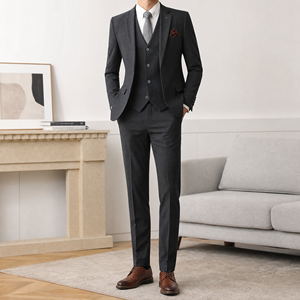 <span class=keywords><strong>Traje</strong></span> de Boda Moderno de 2 Botones para Hombre, Corte Entallado, Conjunto de 3 Piezas, <span class=keywords><strong>Traje</strong></span> Formal para Novio, Padrino, Fiesta, Banquete, Blazer, Chaqueta, Pantalones, Chaleco - Product Image 5